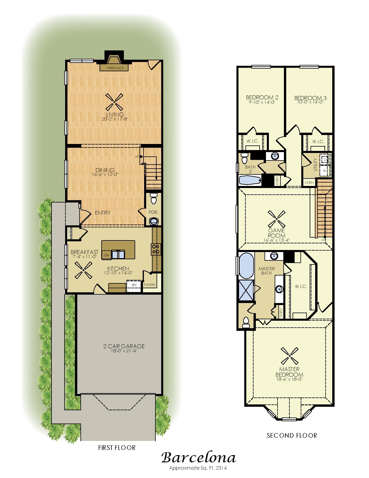 Barcelona 2 Story House Plan