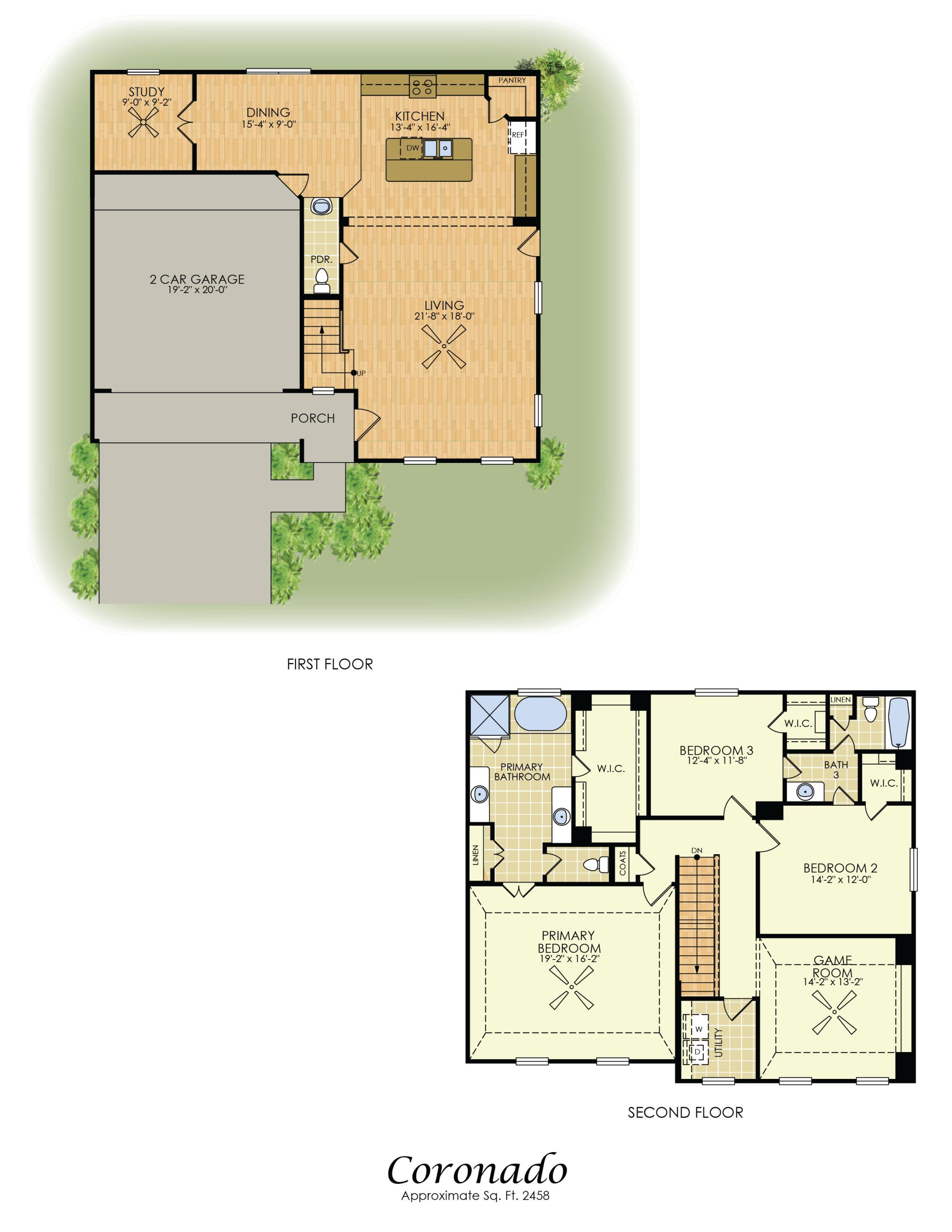 Coronado - 2 Story House Plans in Houston TX