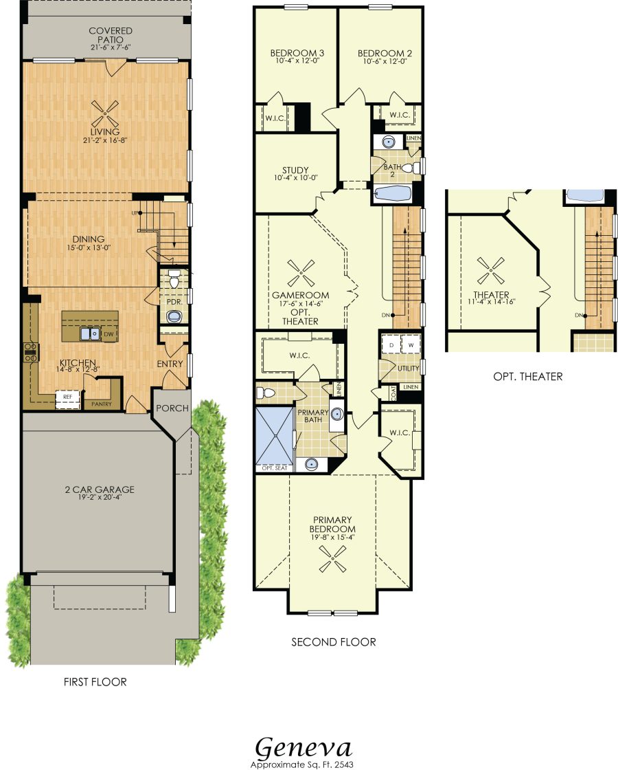 Geneva - 2 Story House Plans in Houston TX