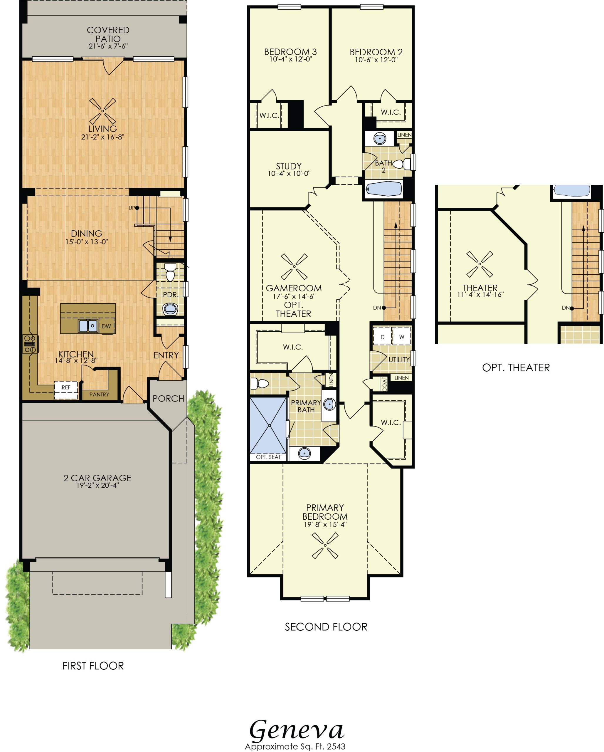 Geneva - 2 Story House Plans in Houston TX