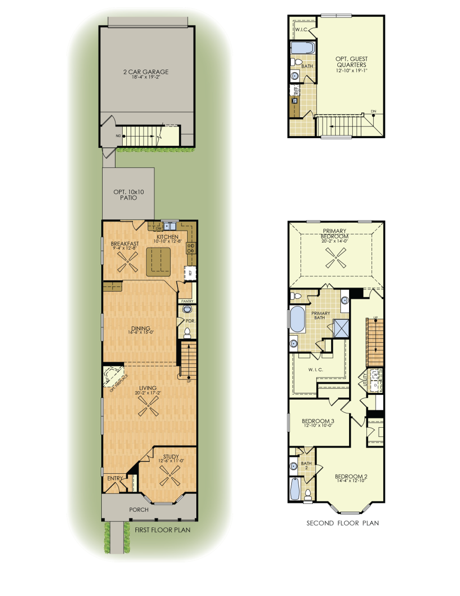 Manchester - 2 Story House Plans in Houston TX